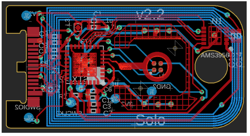 The SoloKey design opened in KiCAD